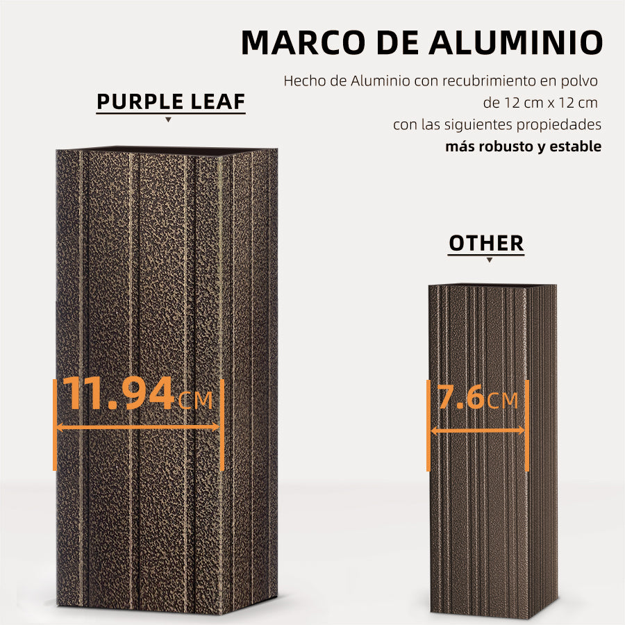 PURPLE Exterior Cenador Con Techo Rígido Para Jardín Bronce Pabellón Con Estructura De Aluminio De Doble Techo