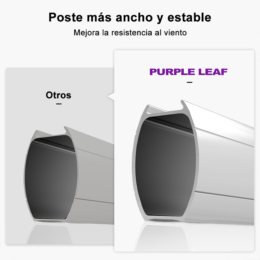 PURPLE LEAF SOMBRILLA Clásica Cuadrada con Doble Techo y Rotación de 360 Grados para Patio