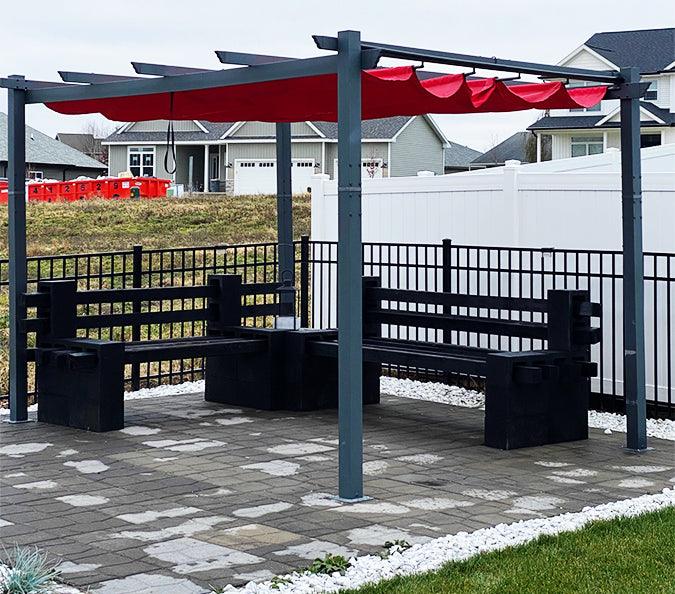 PURPLE LEAF Pérgola Pabellón Metálico de Jardín Pérgola Impermeable Estable a Prueba de Invierno, Pabellón de Jardín con Techo Parasol